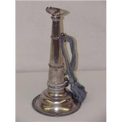 14in.  NICKEL PLATED WORKING FIRE TRUMPET W/ BLUE