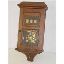 27in.  GAMEWELL 3 DIGIT OAK CASED INDICATOR W/ WI