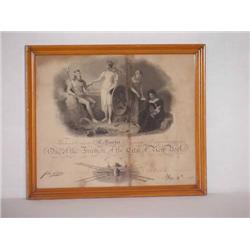 FRAMED NEW YORK CITY FIREMAN CERTIFICATE TO C. DO