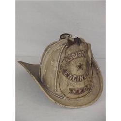 WHITE HIGH EAGLE FIRE HELMET-ASST. ENGINEER MFD O