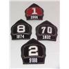 Image 1 : LOT (4) UNUSED CAIRNS FDNY LEATHER HELMET FRONTS;