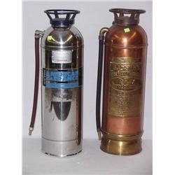 (2) FIRE EXTINGUISHERS: (1) BRASS BADGER, (1) CHR
