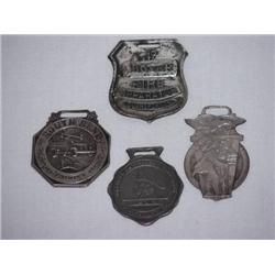 LOT (4) FIRE RELATED WATCH FOBS: BOYER FIRE APPAR
