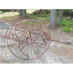 INDUSTRIAL HAND DRAWN HOSE REEL W/ STEEL WHEELS -