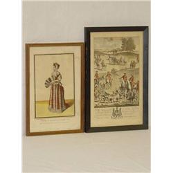  EARLY 19TH CENT. FRENCH COLORED ENGRAVING FASHIO