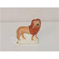  3 1/2 STAFFORDSHIRE LION FIGURE - MINOR PAINT LO