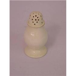  4 1/4 CREAMWARE PEPPER POT - MINOR GLAZE LOSSES;