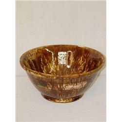  UNUSUAL 12 1/2 BENNINGTON GLAZED MIXING BOWL W/ 