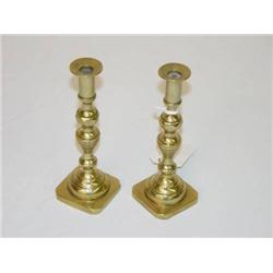  PR. 6 19TH CENT. BRASS BEEHIVE CANDLESTICKS;  