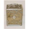 Image 1 :  7 1/2 CAST IRON DIAMOND SAFE BANK W/ MULTIPLE 