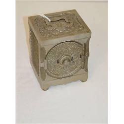  6 CAST IRON BURGLAR PROOF BANK;
