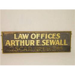  EARLY 20TH CENT. PAINTED TRADE SIGN LAW OFFICES 