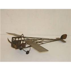  24 FOLK ART TIN SINGLE PROP AIRPLANE - WEAR & LO