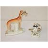 Image 1 :  (2) STAFFORDSHIRE ANIMALS: 7 1/2 WHIPPET W/ DEAD