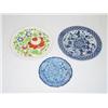 Image 1 :  LOT (3) EARLY SOFT PASTE PLATES: 5 1/4 BLUE & WH