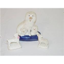  LOT (3) STAFFORDSHIRE ANIMAL FIGURES: SMALL LAMB