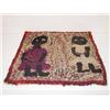Image 1 :  20TH CENT. FOLKY FIGURAL HOOKED RUG W/ BLACK CHI