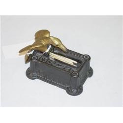 CAST IRON BIRD MATCH DISPENSER - PAINT LOSS & RE