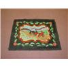 Image 1 :  FIGURAL HOOKED RUG W/ HORSE & CARRIAGE;