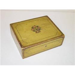  19TH CENT. NEW ENGLAND PAINT DECORATED FLAT TOP 