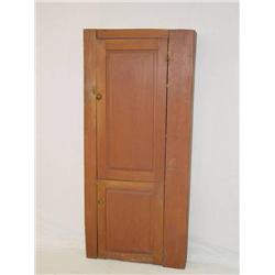  EARLY 19TH CENT. PINE CHIMNEY CUPBOARD W/ 2 RAIS