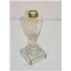 Image 1 :  8 3/4 CLEAR SANDWICH OIL LAMP - BASE RIM ROUGHNE