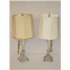 Image 1 :  PR. 9 1/2 CLEAR SANDWICH OIL LAMPS W/ STEPPED BA