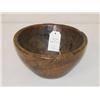 Image 1 :  EARLY 9 CONTINENTAL BURL WOOD BOWL W/ SHEET META