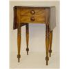Image 1 :  SHERATON WALNUT 2 DRAWER DROPLEAF STAND W/ TURNE