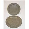Image 1 :  LOT (2) EARLY PEWTER CHARGERS (13 1/4 & 14 3/4)