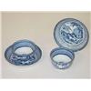 Image 1 :  LOT (2) BLUE STAFFORDSHIRE HANDLESS CUPS & SAUCE