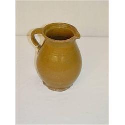  8 1/2 REDWARE PITCHER - CHIPS TO TOP RIM & BASE;