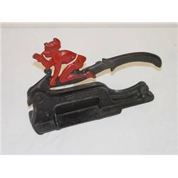  CAST IRON FIGURAL TOBACCO CUTTER W/ JESTER FIGUR
