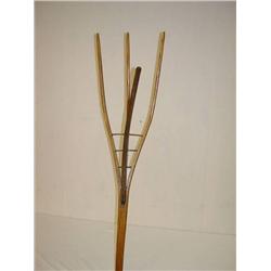  82 EARLY WOODEN BARLEY FORK - REFINISHED;  