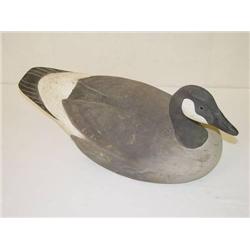  PAINTED CORK GOOSE DECOY W/ CARVED & PAINTED WOO