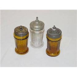  LOT (3) LARGE SANDWICH PANELED CHRISTMAS SALTS: 