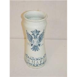 11 1/2 FRENCH FAIENCE TYPE VASE W/ EAGLE CREST 