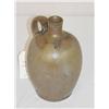 Image 1 :  7 1/2 OVOID STONEWARE JUG W/ LONG NECK W/ TOOLED