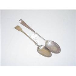  (2) LG. STUFFING SPOONS: (1) 13 SILVER PLATED RA