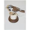 Image 1 :  5 1/4 CARVED & PAINTED BIRD SPARROW SIGNED GOR