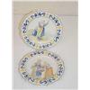 Image 1 :  PR. 9 1/2 QUIMPER PLATES W/ PEASANT PEOPLE SIGNE