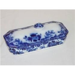  8 1/4 SCINDE FLOW BLUE RAZOR BOX BY ALCOCK - 3 S