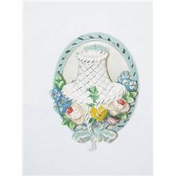  HUBLEY CAST IRON BASKET OF FLOWERS DOOR KNOCKER 