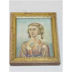  WATERCOLOR ON PAPER OF YOUNG GIRL SIGNED JOSEPH 