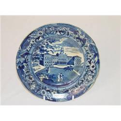  6 3/4 DARK BLUE HISTORICAL STAFFORDSHIRE PLATE- 