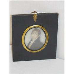  2 7/8 OVAL MINIATURE PAINTING ON IVORY OF YOUNG 