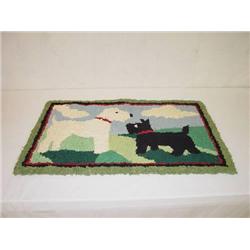  FIGURAL HOOKED RUG W/ SCOTTIE DOGS (31 1/2 X 19 
