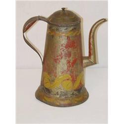  RARE 10 1/2 19TH CENT. PAINTED TOLEWARE COFFEE P