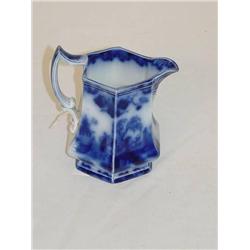  4 1/2 SCINDE FLOW BLUE CREAMER BY ALCOCK - GOOD 