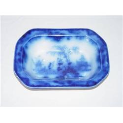  8 1/2 SCINDE FLOW BLUE OPEN VEGETABLE BY ALCOCK 